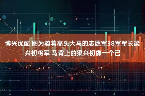 博兴优配 图为骑着高头大马的志愿军38军军长梁兴初将军 马背上的梁兴初像一个已
