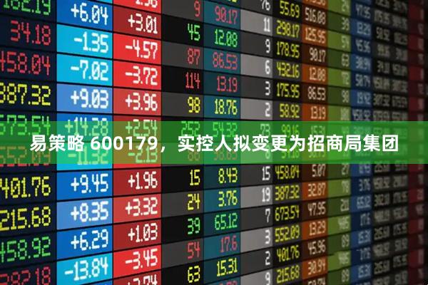 易策略 600179,实控人拟变更为招商局集团